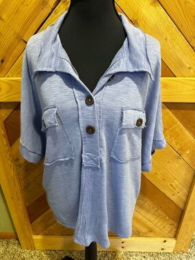 BUCKETLIST Heather blue Knit Top